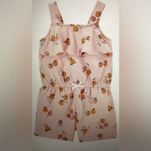 Carter's 9mo Peach Floral Baby Romper NWT